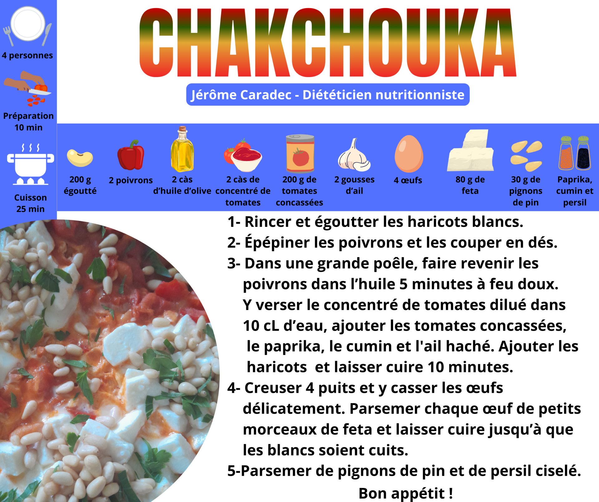 La chakchouka par Jérôme Caradec - Diététicien à Noisy-le-Grand