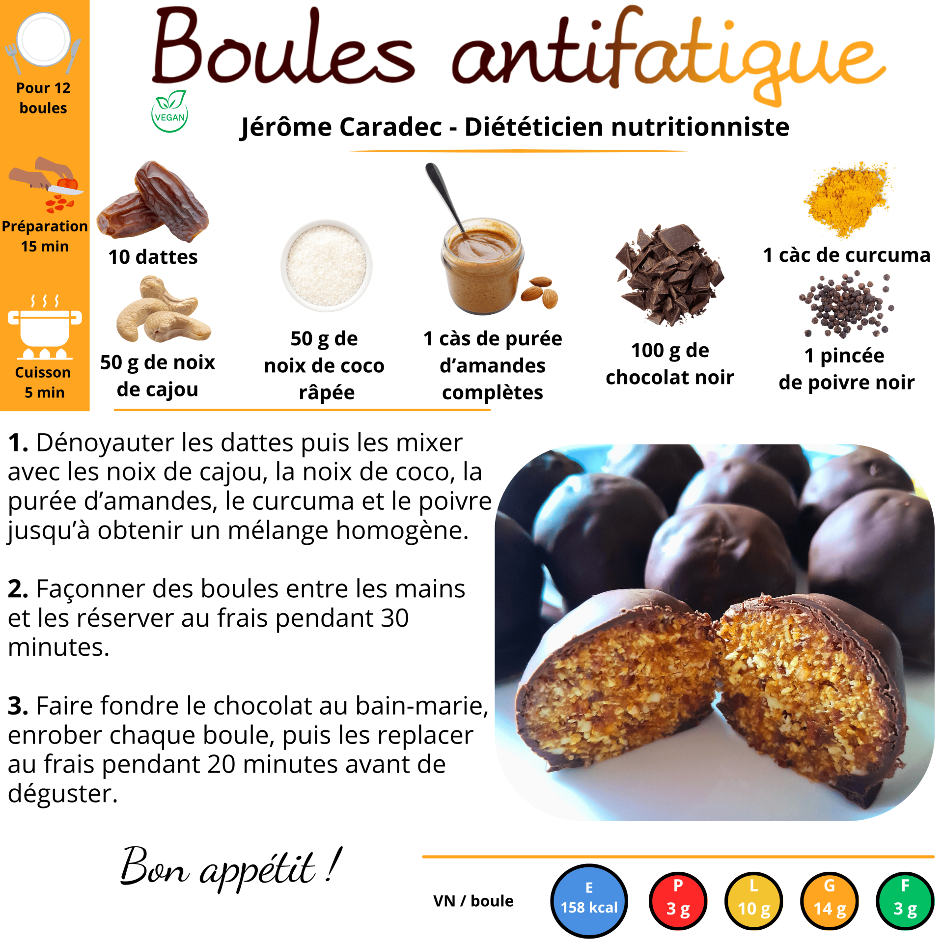 Les boules antifatigue de Jérôme Caradec - Diététicien nutritionniste