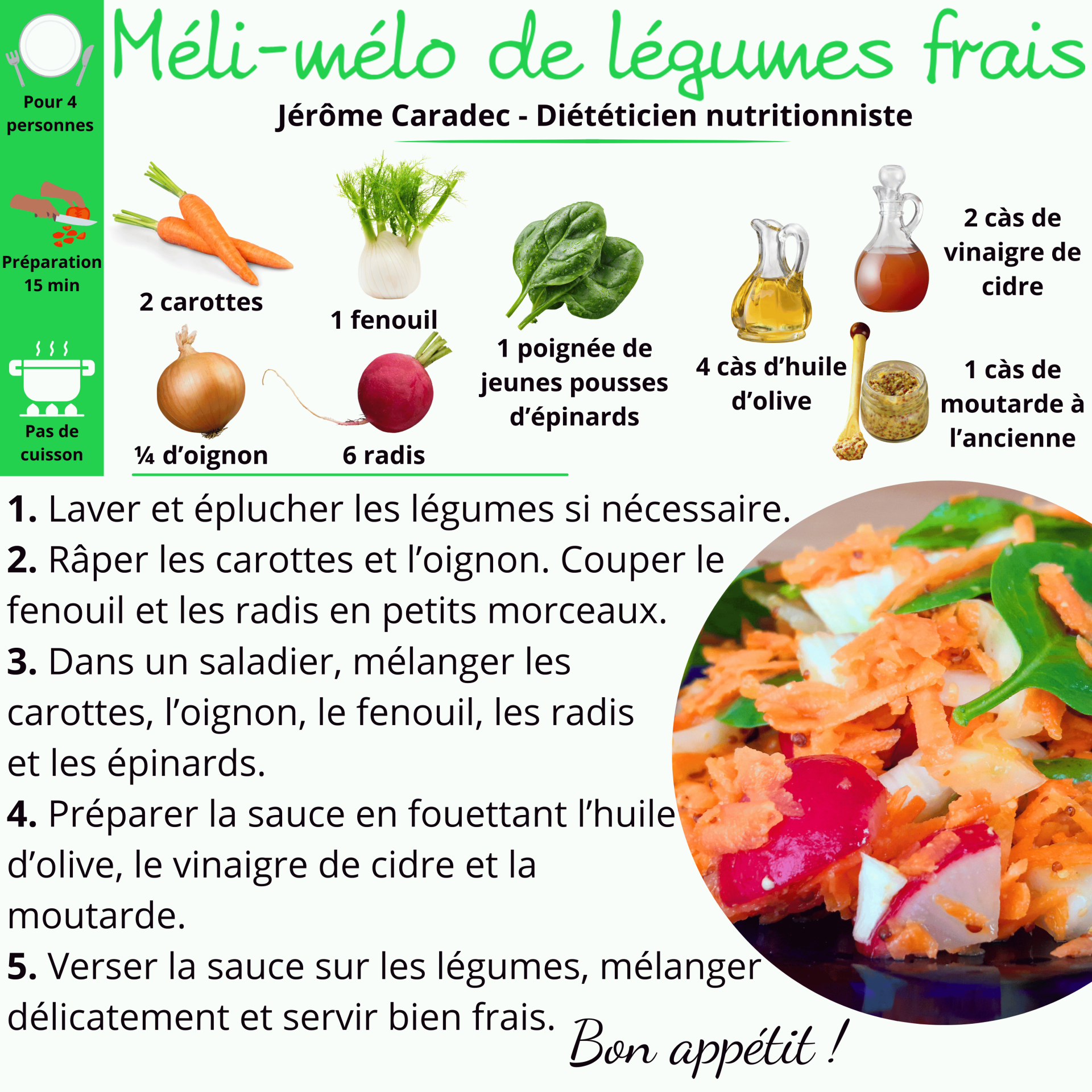Méli-mélo de légumes frais de Jérôme Caradec - Diététicien nutritionniste