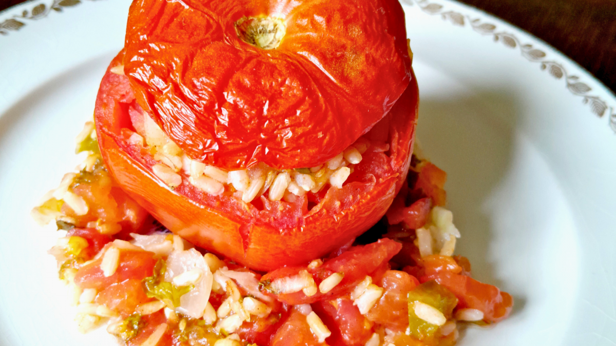 Tomates farcies au riz complet - Jérôme Caradec