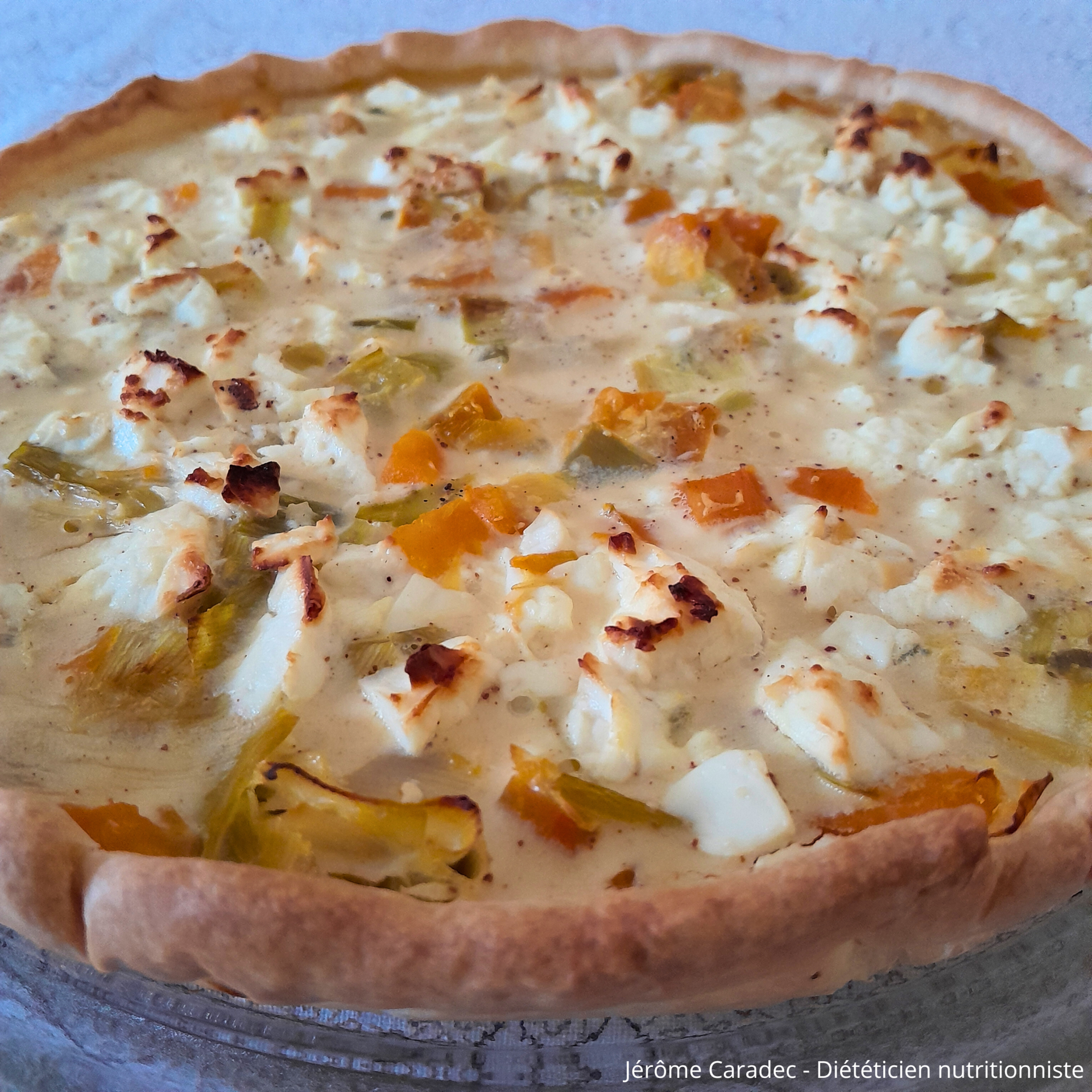 Photo de la quiche potimarron, feta et poireau de Jérôme Caradec - Diététicien nutritionniste
