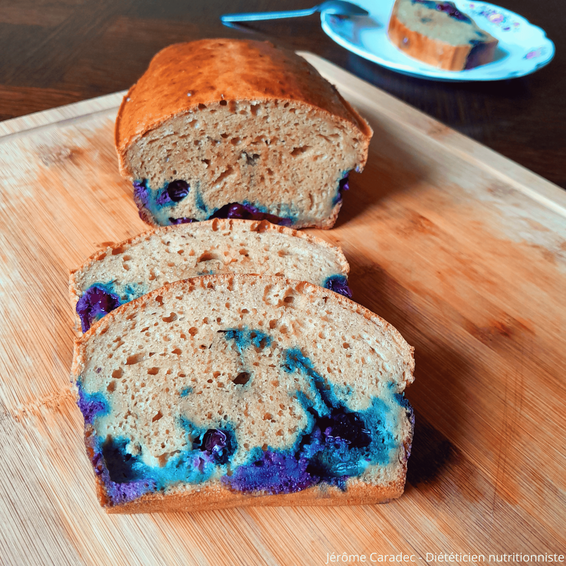 Photo du gâteau aux myrtilles - Jérôme Caradec - Diététicien nutritionniste