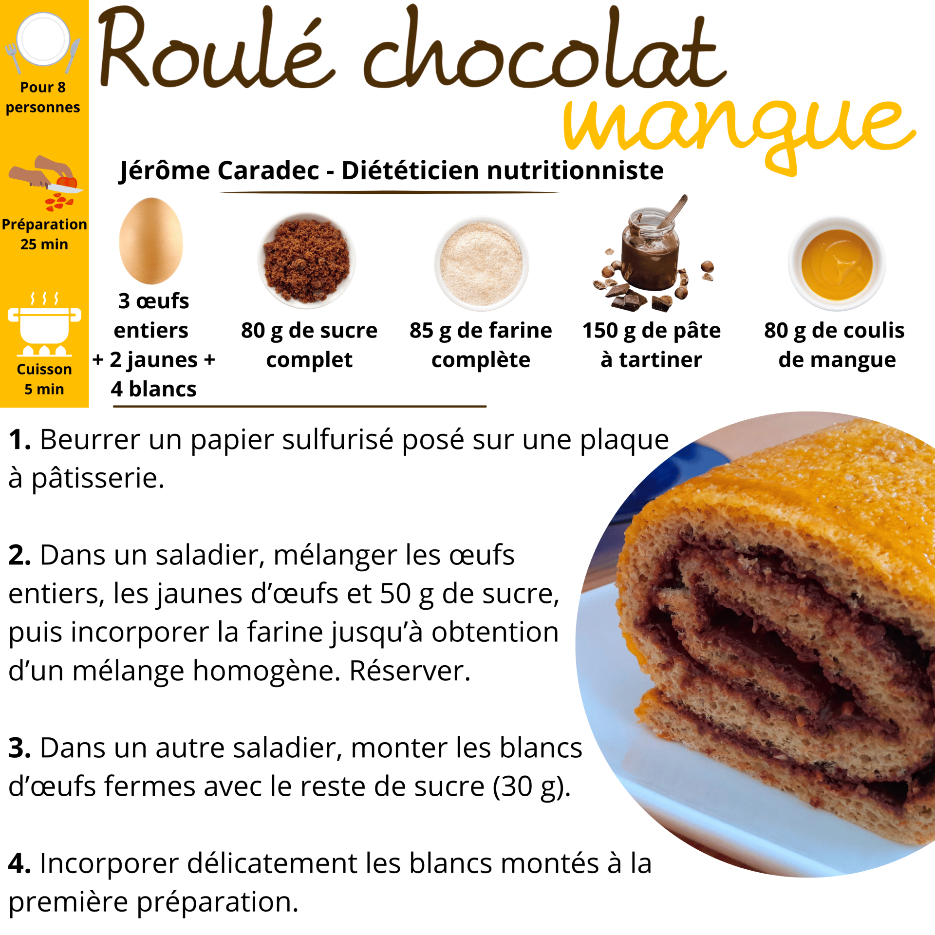 Roulé chocolat mangue de Jérôme Caradec - Diététicien nutritionniste - Page 1
